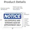 Signmission Salespeople And Vendors Seen Appointment, 5 in W x Rectangle, Vinyl Decal OS-2PACK-NS-D-35-L-16536 - alternate 2